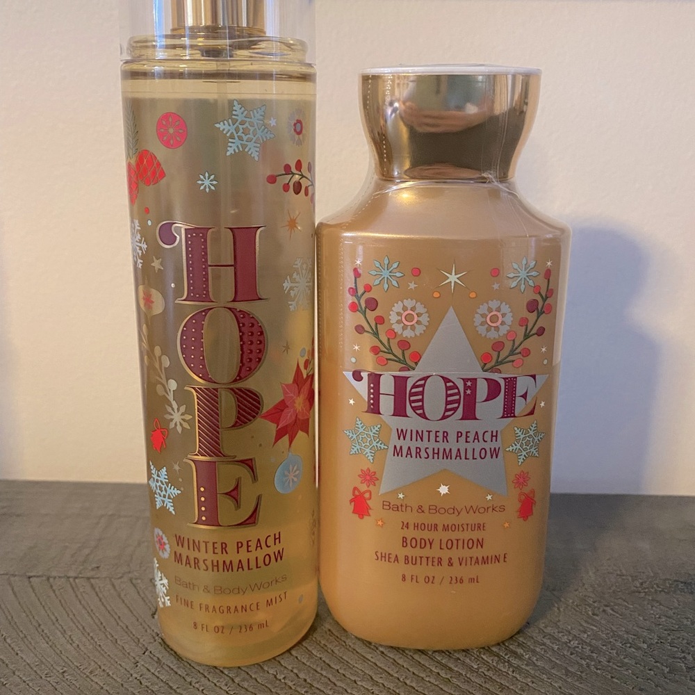 Bath & Body Works “Winter Peach Marshmallow” Set